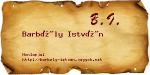 Barbély István névjegykártya
