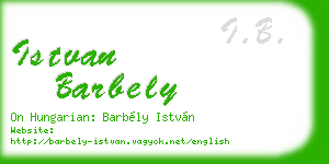 istvan barbely business card