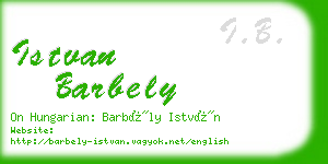 istvan barbely business card